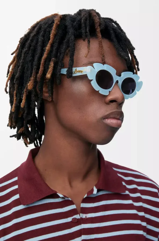 Blumen-Sonnenbrille Hellblau