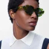 Blumen-Sonnenbrille Kaktusgrün