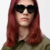 Blumen-Sonnenbrille Schwarz