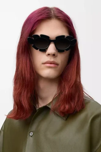 Blumen-Sonnenbrille Schwarz