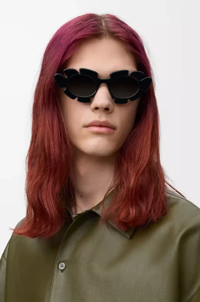 Blumen-Sonnenbrille Schwarz