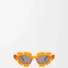 Blumen-Sonnenbrille Transparent Orange
