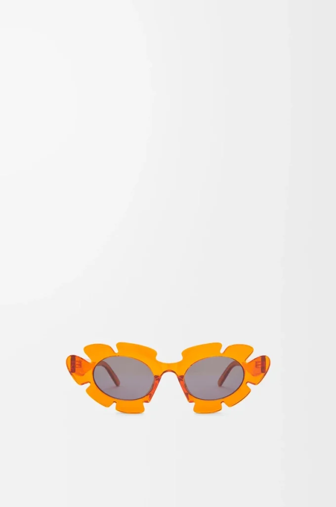 Blumen-Sonnenbrille Transparent Orange