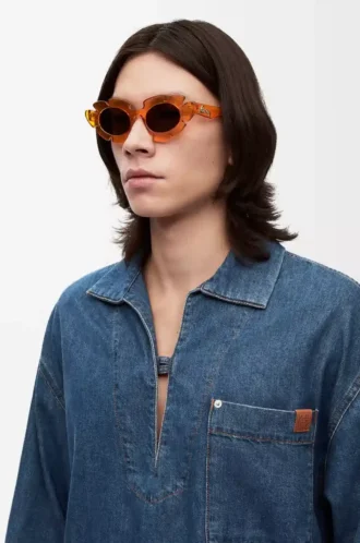 Blumen-Sonnenbrille Transparent Orange