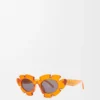 Blumen-Sonnenbrille Transparent Orange