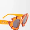 Blumen-Sonnenbrille Transparent Orange