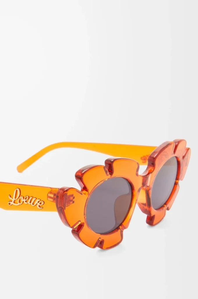 Blumen-Sonnenbrille Transparent Orange