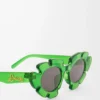 Blumen-Sonnenbrille Transparentgrün