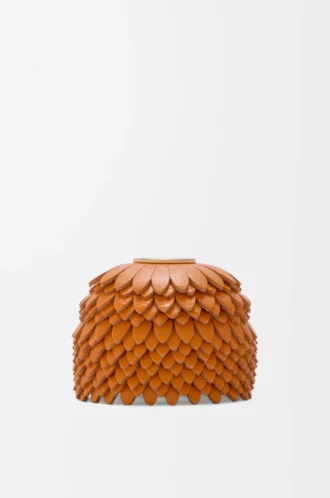 Blumen-Würfel aus klassischem Kalbsleder Orange