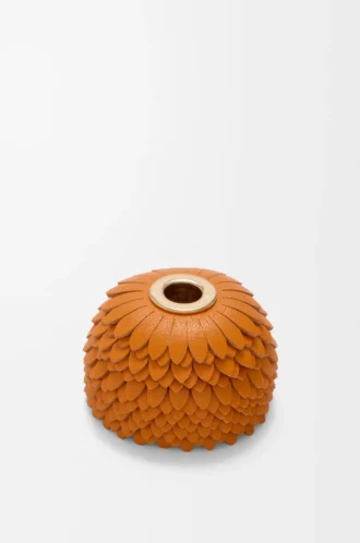 Blumen-Würfel aus klassischem Kalbsleder Orange