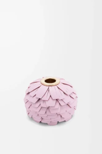 Blumendice aus klassischem Kalbsleder in Hellrosa