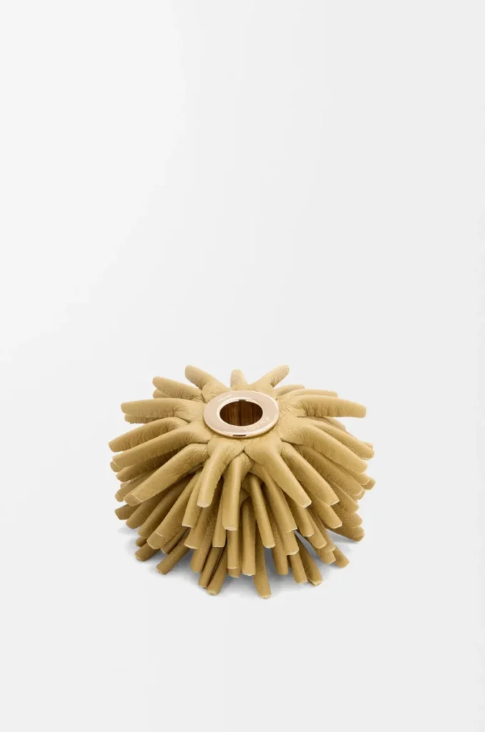 Blumenwürfel aus klassischem Kalbsleder in Hellgelb Glaze