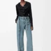 Bluse aus Seide in Schwarz