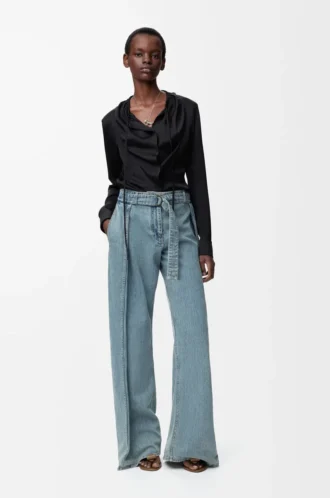 Bluse aus Seide in Schwarz