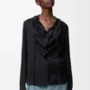 Bluse aus Seide in Schwarz