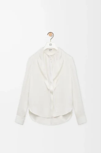 Bluse aus Seide in Weiß