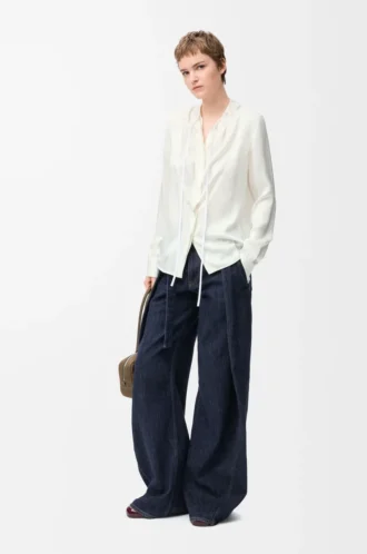 Bluse aus Seide in Weiß