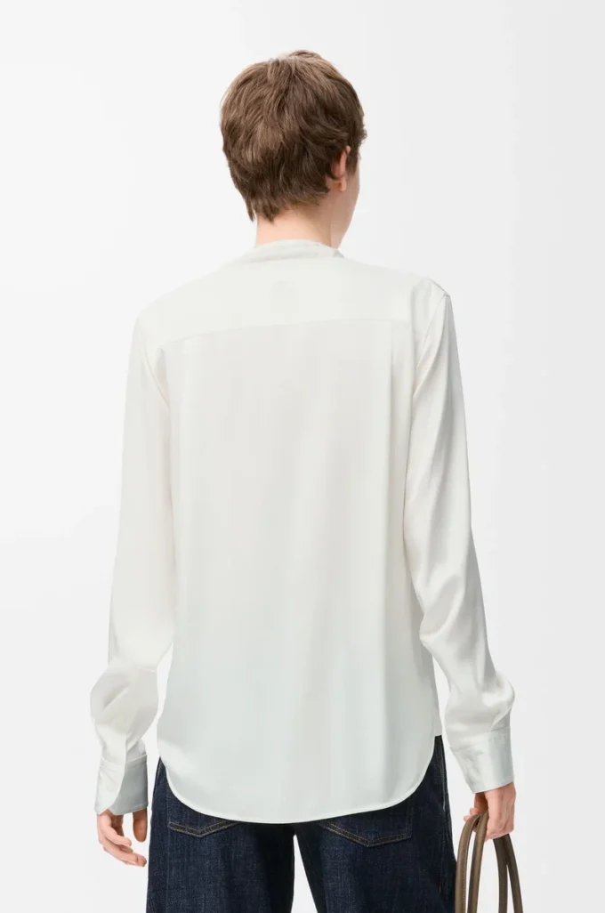 Bluse aus Seide in Weiß