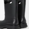 Bobby-Stiefel aus genarbtem, pflanzlich gegerbtem Kalbsleder Schwarz