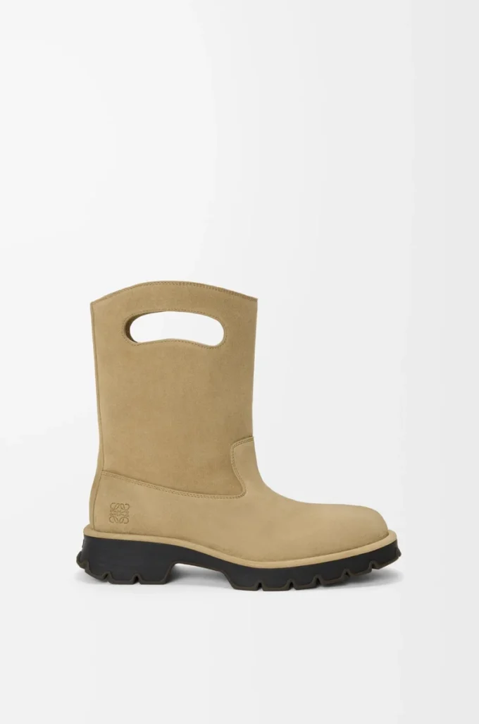 Bobby-Stiefel aus gewachstem Spaltkalbsleder Sahara