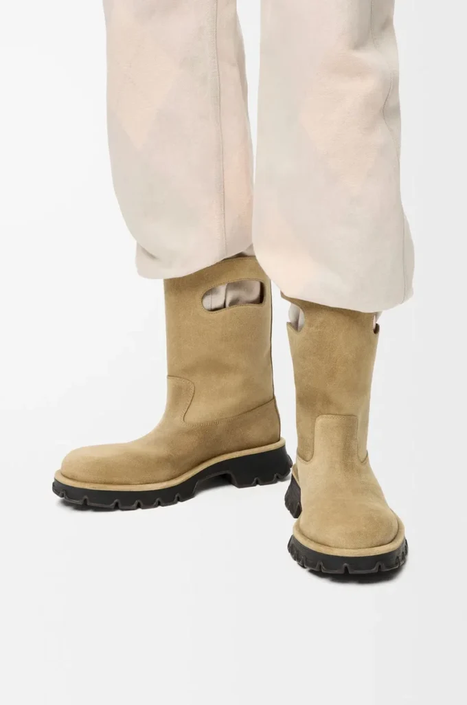 Bobby-Stiefel aus gewachstem Spaltkalbsleder Sahara