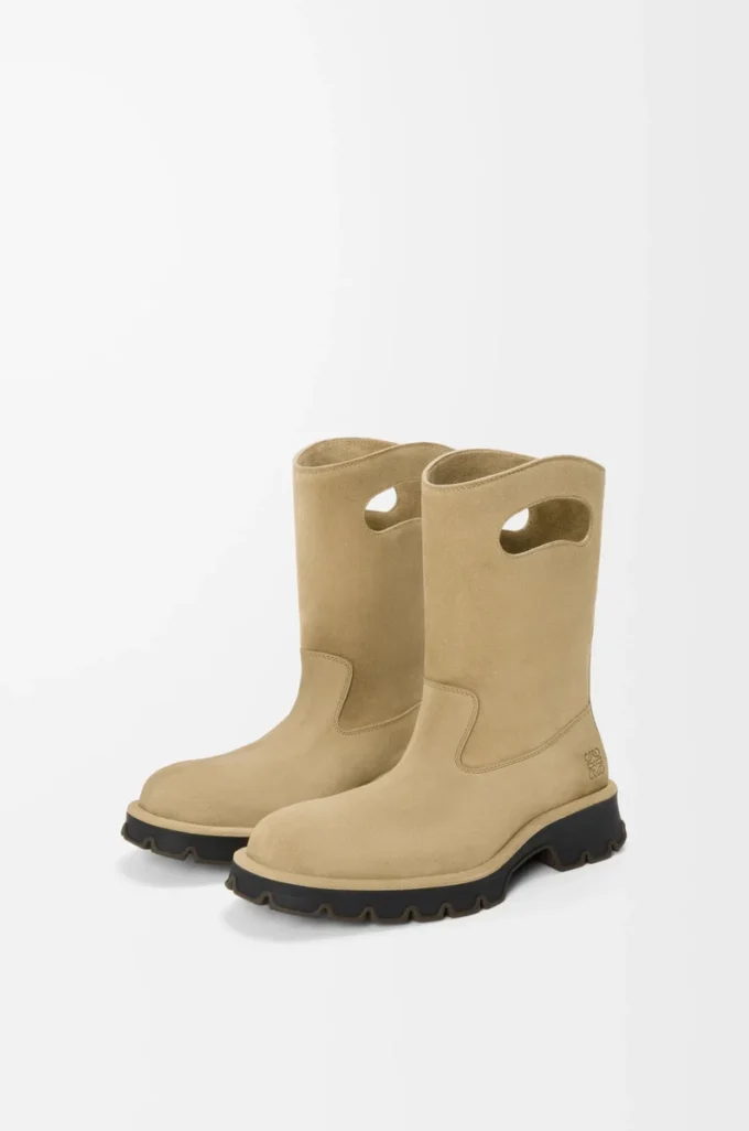 Bobby-Stiefel aus gewachstem Spaltkalbsleder Sahara