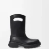 Bobby-Stiefel aus pflanzlich gegerbtem Kalbsleder Schwarz
