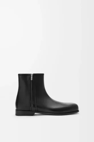 Bobine Stiefeletten aus glattem Kalbsleder in Schwarz