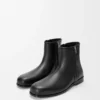 Bobine Stiefeletten aus glattem Kalbsleder in Schwarz