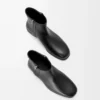 Bobine Stiefeletten aus glattem Kalbsleder in Schwarz