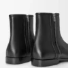 Bobine Stiefeletten aus glattem Kalbsleder in Schwarz