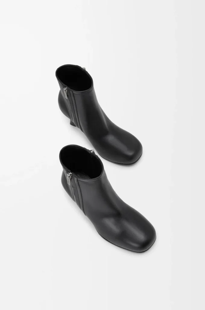 Bobine Stiefeletten aus Nappalammleder Schwarz