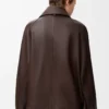 Bow-Jacke aus Nappalammleder in Dunkelbraun