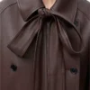 Bow-Jacke aus Nappalammleder in Dunkelbraun