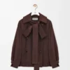 Bow-Jacke aus Ziegenwildleder Braun