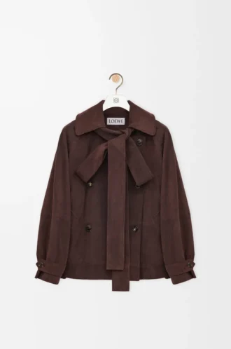 Bow-Jacke aus Ziegenwildleder Braun