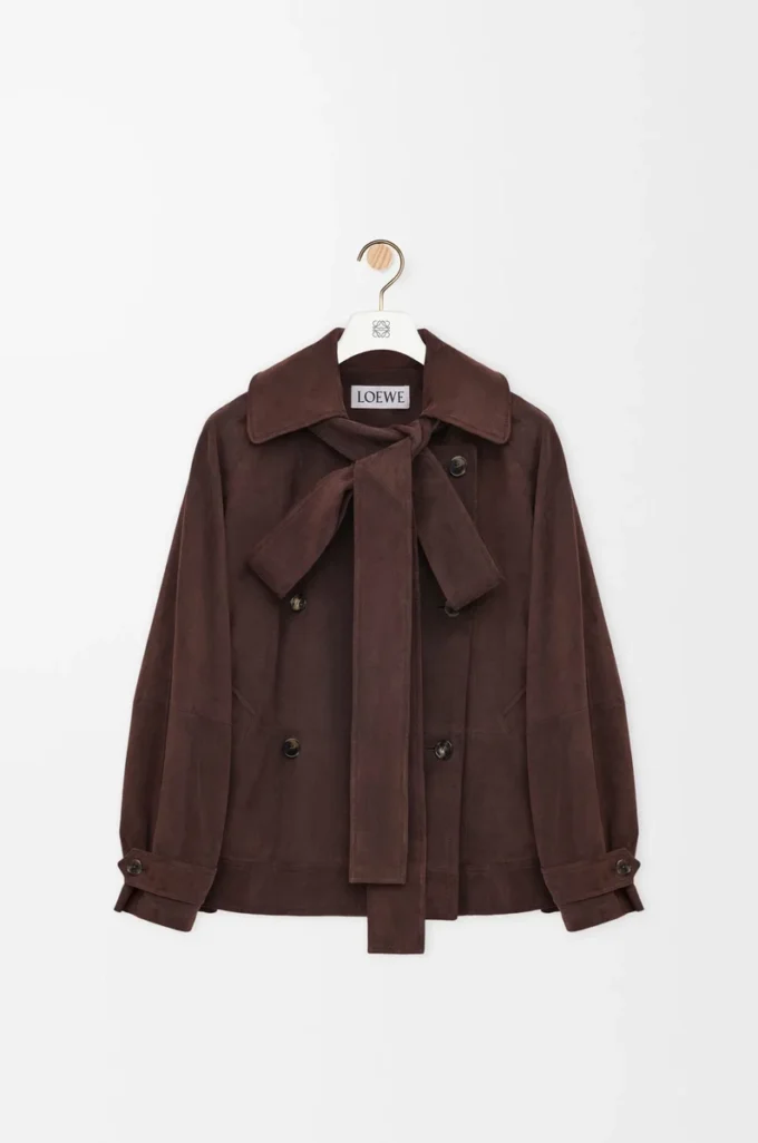 Bow-Jacke aus Ziegenwildleder Braun