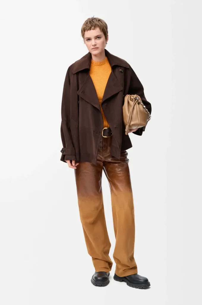 Bow-Jacke aus Ziegenwildleder Braun