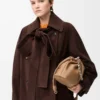 Bow-Jacke aus Ziegenwildleder Braun