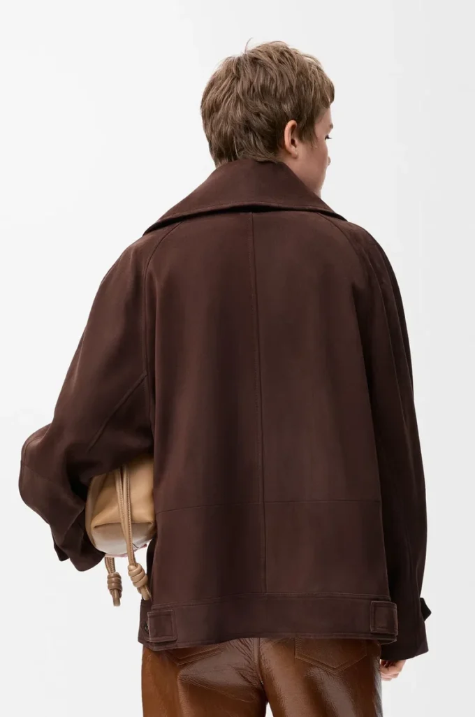 Bow-Jacke aus Ziegenwildleder Braun