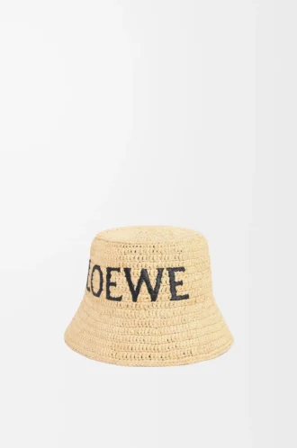 Bucket Hat aus Raffia Natur