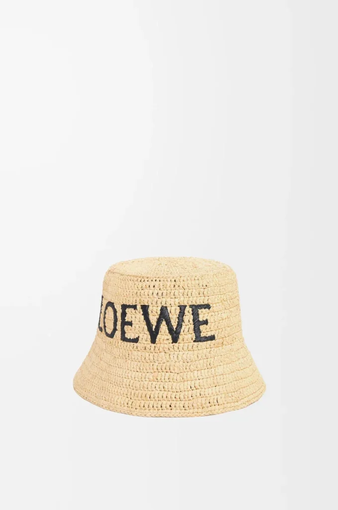 Bucket Hat aus Raffia Natur