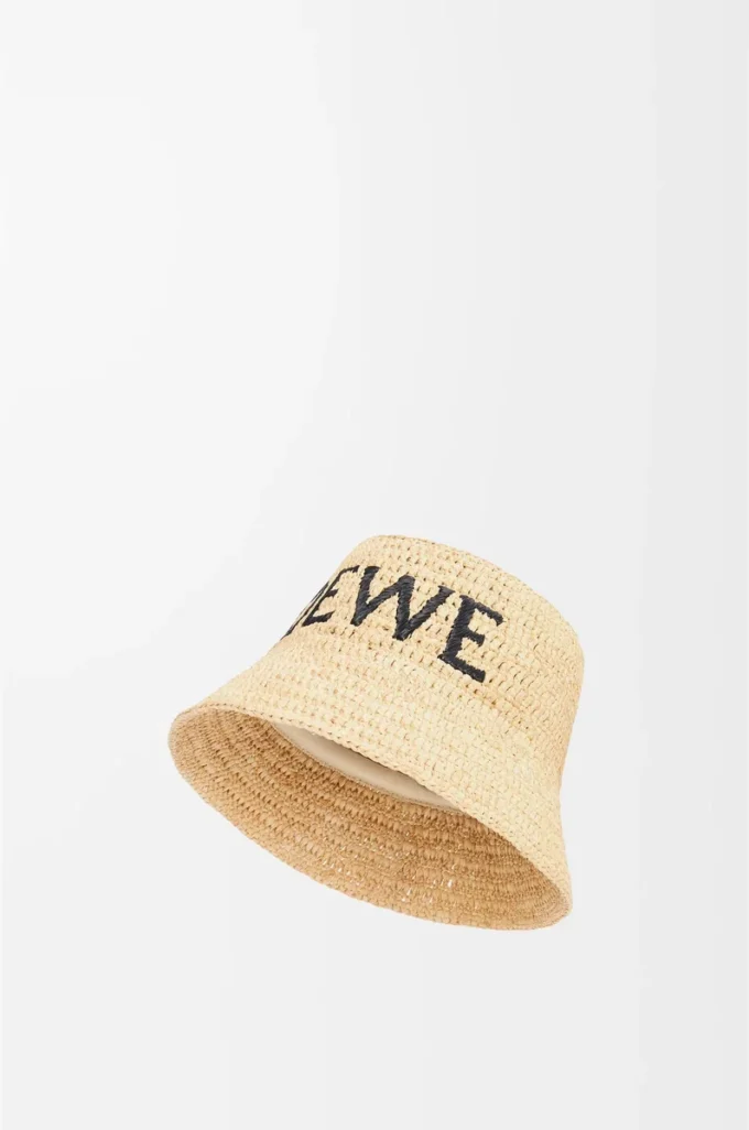 Bucket Hat aus Raffia Natur