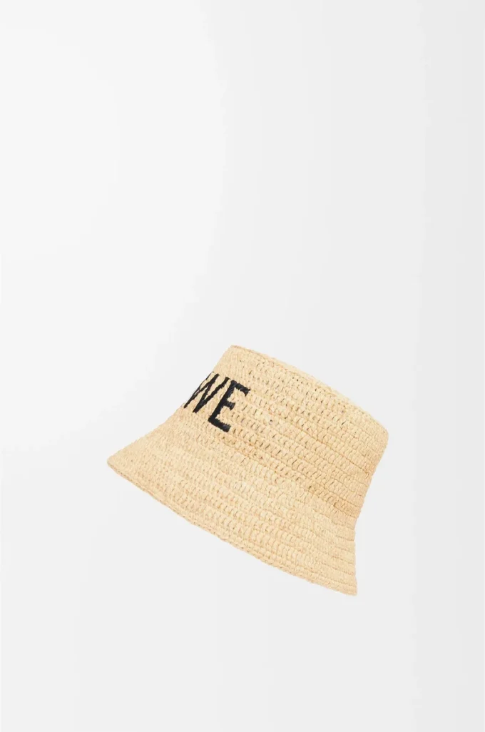 Bucket Hat aus Raffia Natur