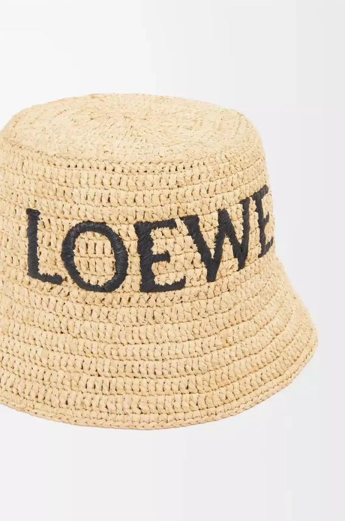 Bucket Hat aus Raffia Natur