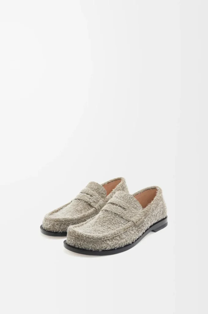 Campo Loafer aus gebürstetem Wildleder in Khaki-Grün