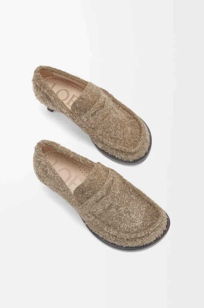 Campo Loafer aus gebürstetem Wildleder in Khaki-Grün