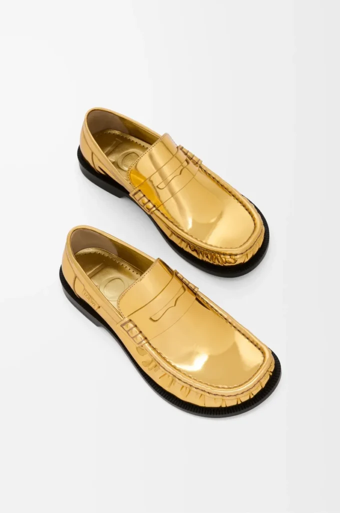 Campo Loafer aus metallischem Kalbsleder in Gold
