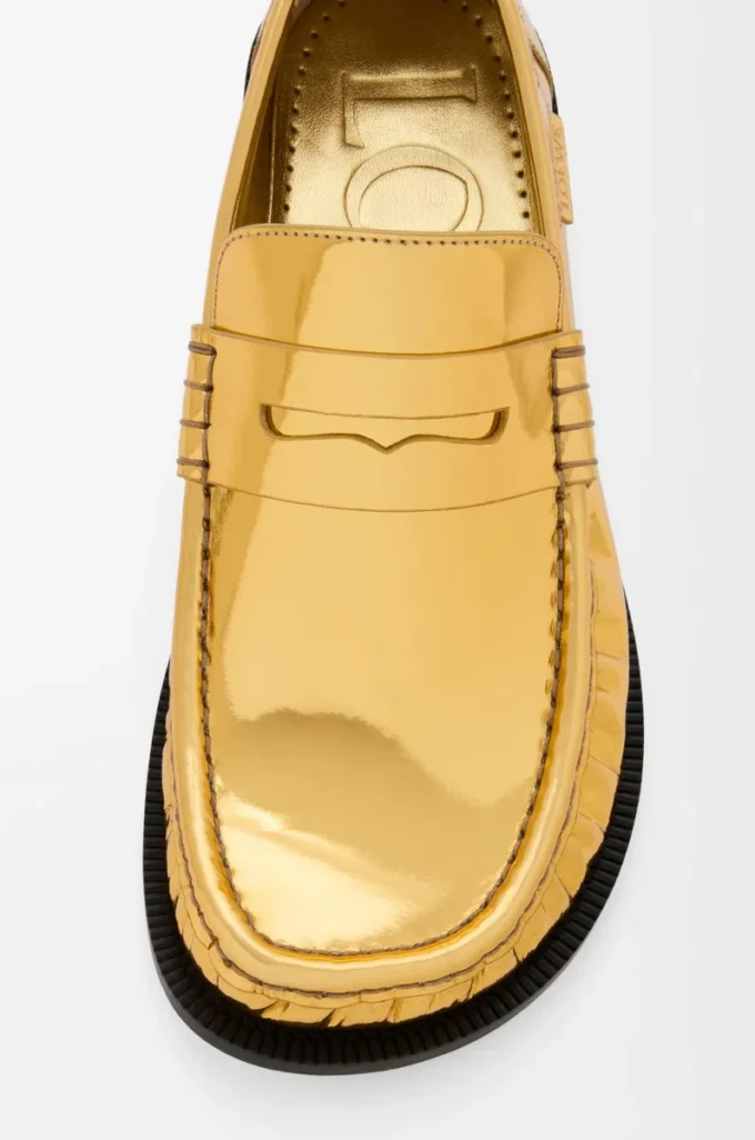 Campo Loafer aus metallischem Kalbsleder in Gold