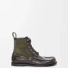 Campo Loafer-Stiefelette aus Kalbsleder und Kalbswildleder Dunkelbraun/Grün